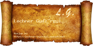 Lechner Györgyi névjegykártya